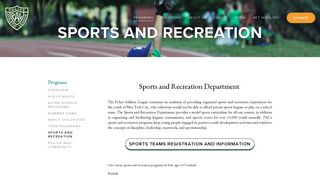 Sports and Recreation — Police Athletic League, Inc.
