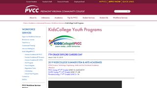 KidsCollege Youth Programs | Piedmont Virginia Community College