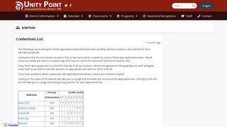 kidsTech - Unity Point Community Consolidated ... - Unity Point School