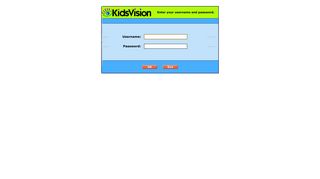 KidsVision Administrators Login Screen