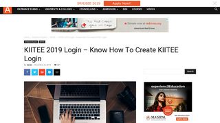 KIITEE 2019 Login - Know How To Create KIITEE Login | AglaSem ...