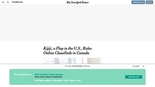 Kijiji, a Flop in the U.S., Rules Online Classifieds in Canada - The New ...