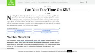 Can You FaceTime On Kik? - Kik Login Online