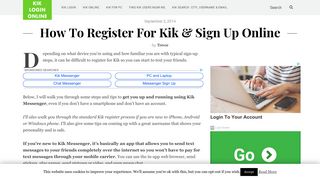 How To Register For Kik & Sign Up Online - Kik Login Online