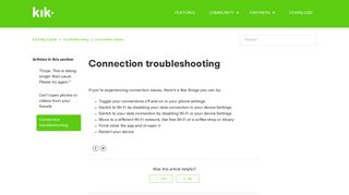 Connection troubleshooting – Kik Help Center