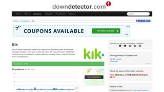 Kik down? Current status and problems | Downdetector