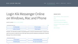 Login Kik Messenger Online on Windows, Mac and Phone - KIK Login ...