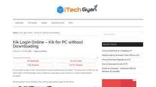 Kik Login Online – Kik for PC without Downloading - iTechgyan