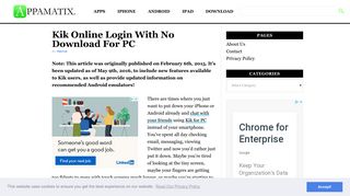 Kik Online Login With No Download For PC | Appamatix