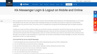 Kik Messenger Login & Logout Mobile and Online- dr.fone