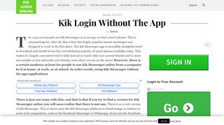 Kik Login Without The App - Kik Login Online