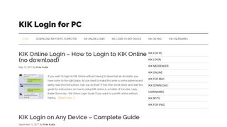 KIK Login for PC - Run Kik Online Without any Download
