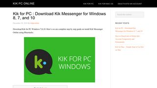 Kik PC Online - Use Kik Messenger for PC and Windows