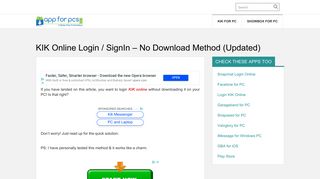 KIK Online Login / SignIn - No Download Method (Updated)