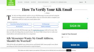 How To Verify Your Kik Email - Kik Login Online