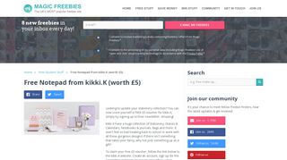 Free kikki.K Notepad (worth £5) | Magic Freebies