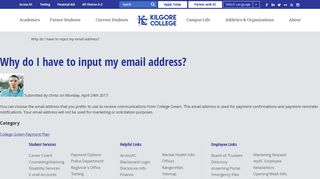 Why do I have to input my email address? | Kilgore College