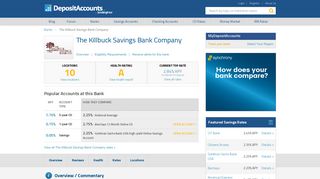 The Killbuck Savings Bank Company Reviews and Rates - Ohio