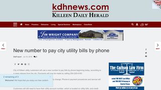 New number to pay city utility bills by phone - Killeen Daily Herald