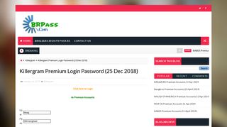 Brpass.com - Free Premium Accounts: Killergram Premium Login ...