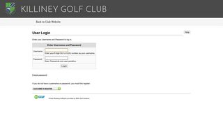 BRS Online Golf Tee Booking System for Killiney Golf Club