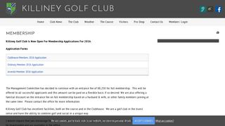 Membership : Killiney Golf Club
