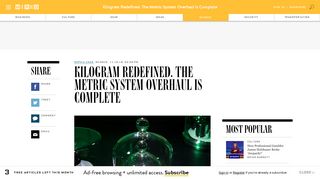 Kilogram Redefined. The Metric System Overhaul Is Complete | WIRED
