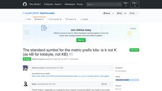 The standard symbol for the metric prefix kilo- is k not K (so kB for ...