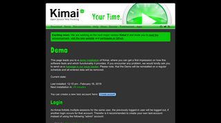 Demo Installation - Kimai Time-Tracking