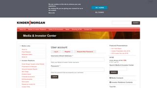 User account | Media & Investor Center - Kinder Morgan