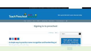Signing in to preschool – Teach Preschool
