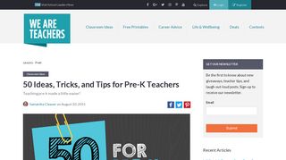 50 Ideas, Tricks, and Tips for Pre-K Teachers - WeAreTeachers