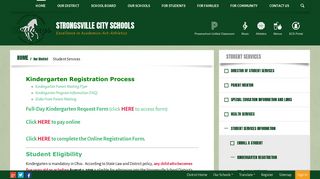 Student Services / Kindergarten Registration - Strongsville City Schools