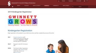 2018 Kindergarten Registration | GCPS