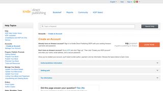Create an Account | Amazon Kindle Direct Publishing