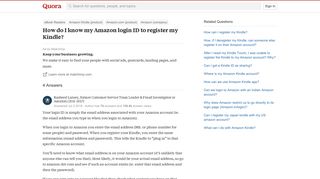 How to know my Amazon login ID to register my Kindle - Quora