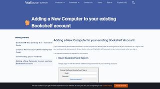 Adding a New Computer to your existing Bookshelf account ...