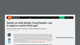 Hands-on with Kindle Cloud Reader: can it replace a native iPad ...