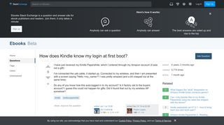 How does Kindle know my login at first boot? - Ebooks Stack Exchange