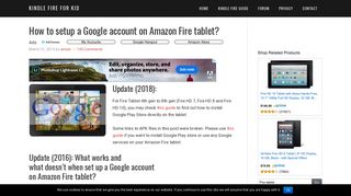 How to setup a Google account on Amazon Fire tablet? - Kindle Fire ...