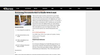 Retrieving Documents Sent to Kindle With E-mail | Chron.com