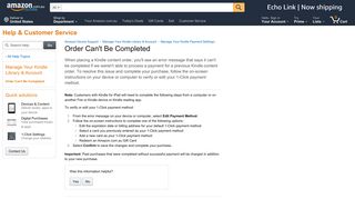 Amazon.com.au Help: Order Can't Be Completed