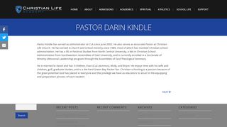 Pastor Darin Kindle - Christian Life Academy
