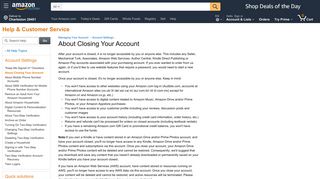 Amazon.com Help: About Closing Your Account