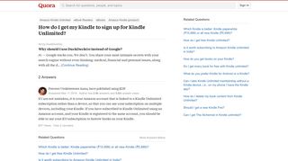 How to get my Kindle to sign up for Kindle Unlimited - Quora