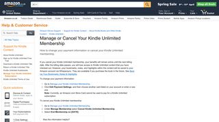 Amazon.co.uk Help: Manage Your Kindle Unlimited Subscription