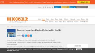 Amazon launches Kindle Unlimited in the UK | The Bookseller