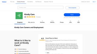 Kindly Care Careers and Employment | Indeed.com