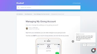 Managing My Giving Account | Kindrid Help Center
