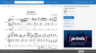 Kindred-The Eternal Hunters (LoL Login-screen) sheet music for ...